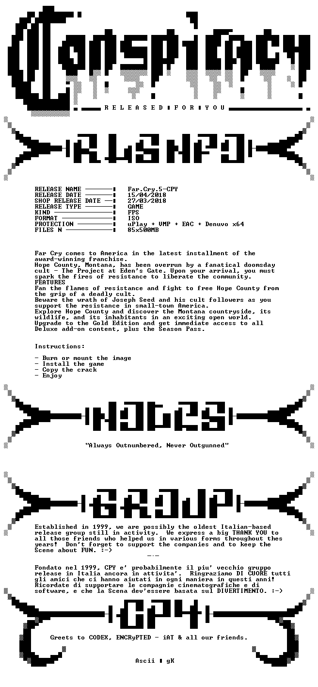 Cpy. Always outnumbered, never outgunned. Crack watch. CPY_saves