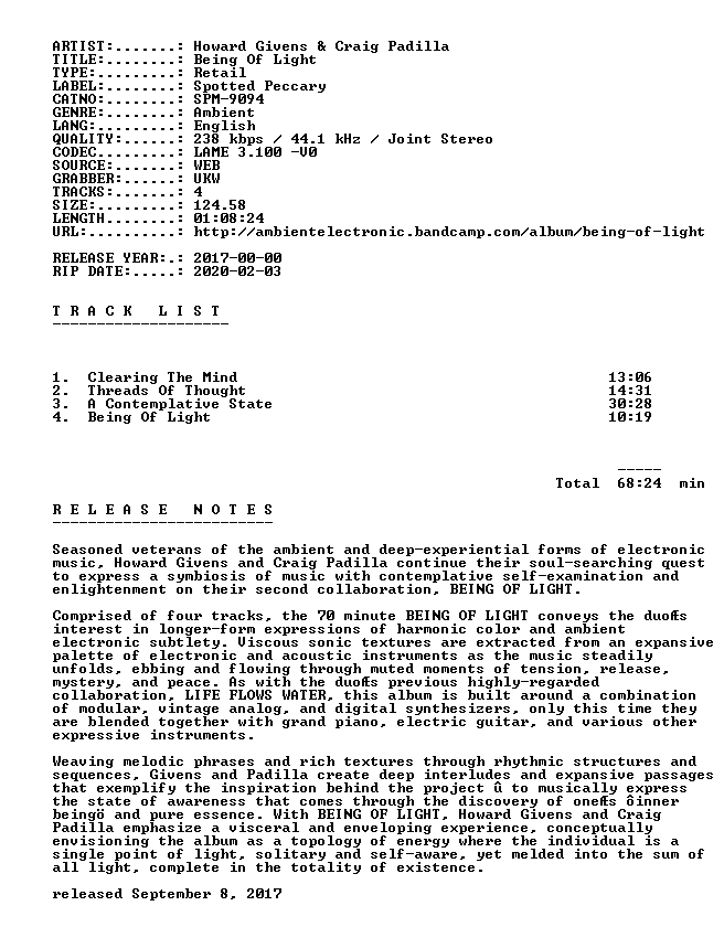 Howard Givens And Craig Padilla Being Of Light Spm 9094 Web 2017 Ukw Int Scnlog Me